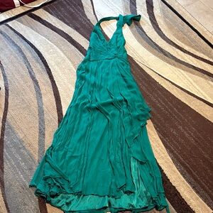 BCBGMaxAzria Elegant Teal Backless Dress